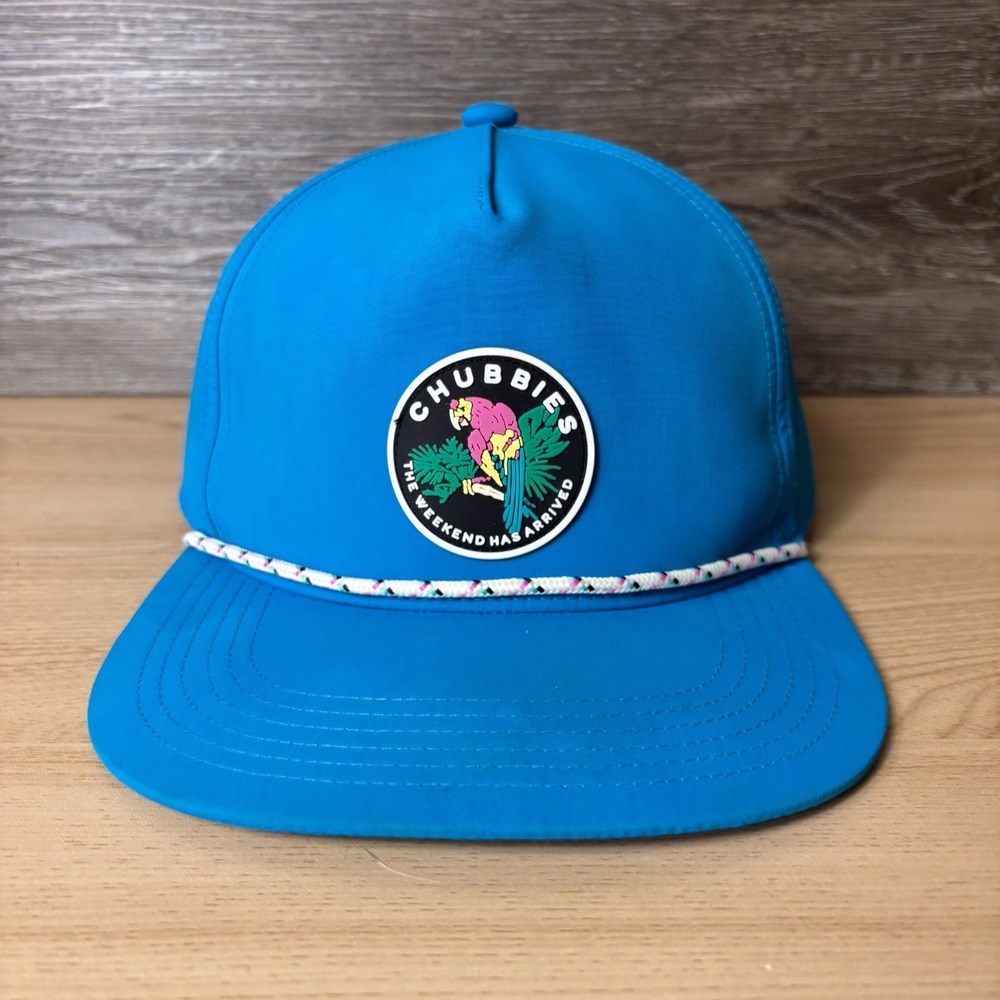 Chubbies Hat Cap Snap Back Blue Performance Trucker Outdoors Beach Adjustable